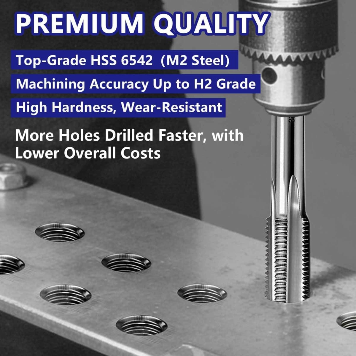 ATOPLEE Metric Thread Tap, M10 HSS Right Hand Thread Tap (M10x1.0) thumbnail 3