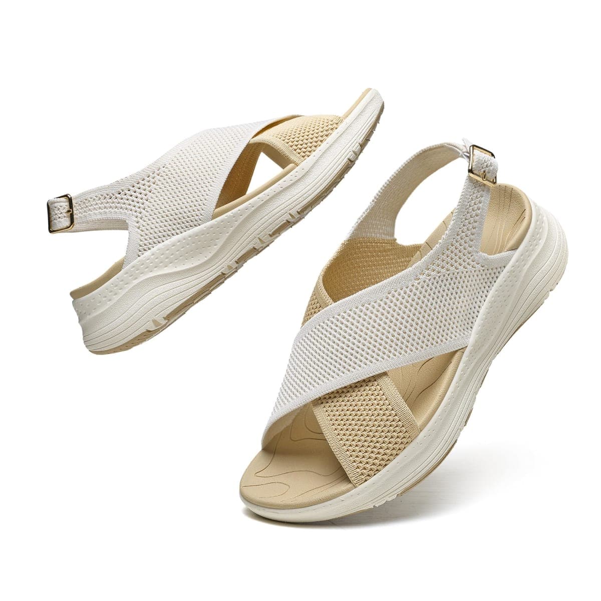 Bravover Womens Orthopedic Sandals Ladies Recovery Sport Outdoor Adjustable Strap Sandals with Comfortable Plantar Fasciitis Arch Support, Beige, 7.5 — image 1