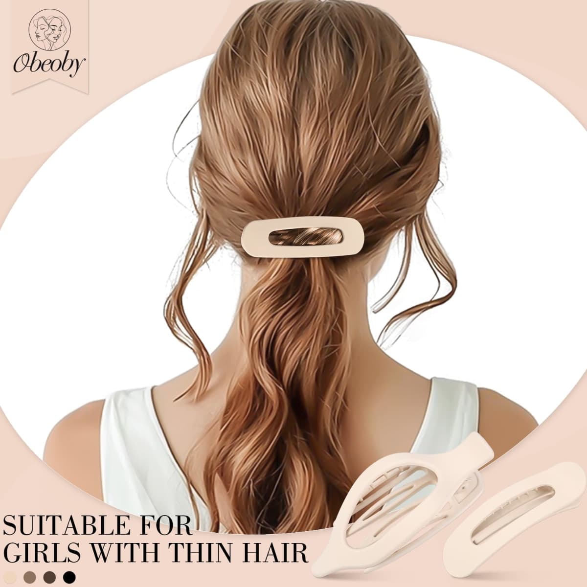 8PCS Flat Hair Clips, Neutral Color Flat Claw Clips 2 Styles Hair Claws for Women Girls Medium Hair Volume French Barrettes Hair Accessories Stocking Stuffers Christmas Gifts thumbnail 4