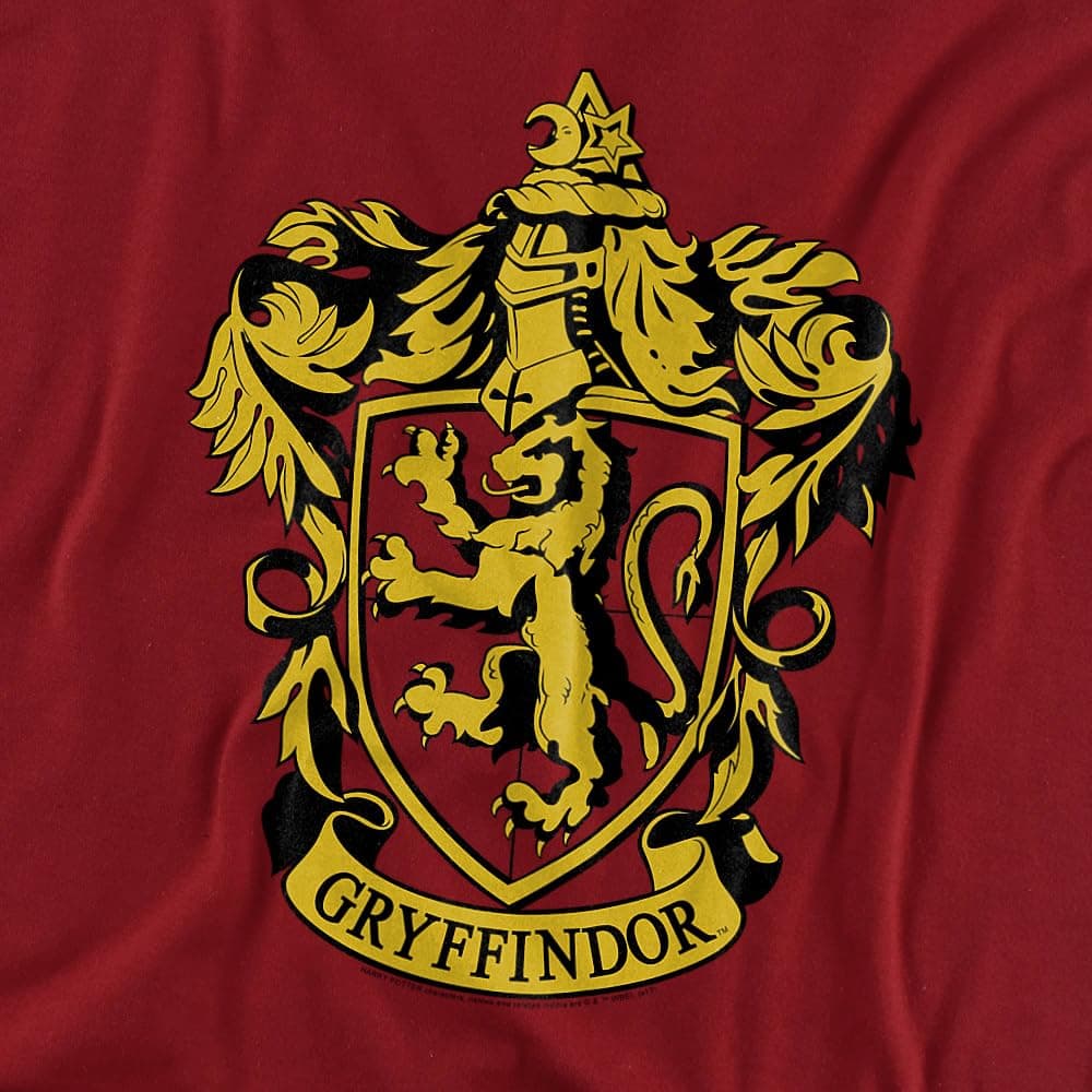Popfunk Harry Potter Gryffindor Logo Hogwarts T Shirt & Exclusive Stickers (Small) Cardinal thumbnail 2