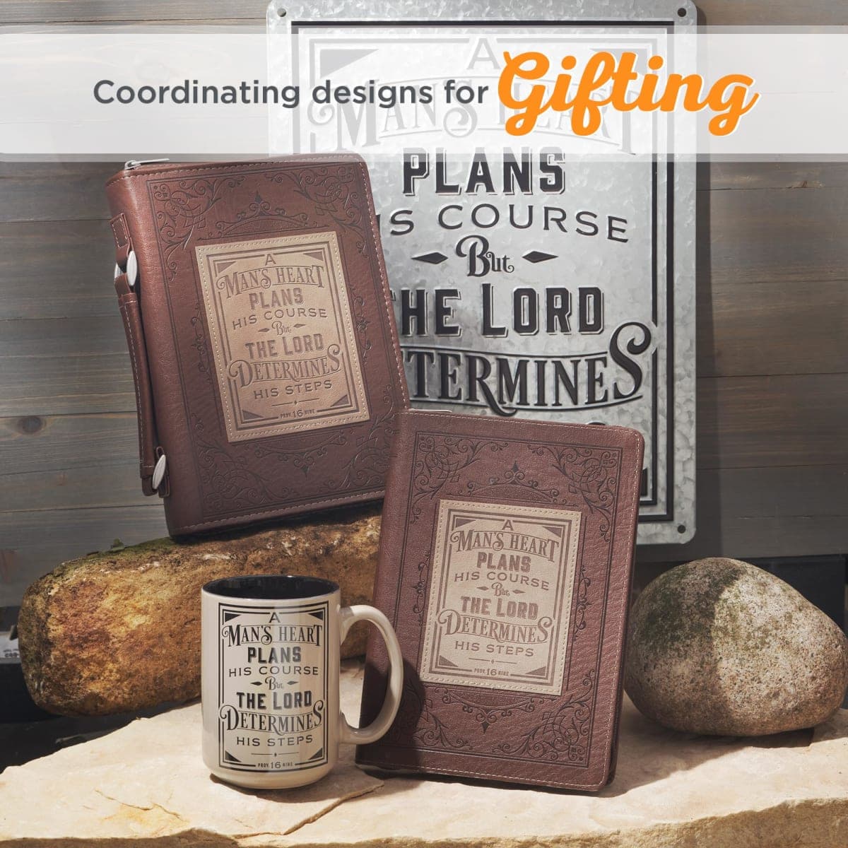 Christian Art Gifts Large Ceramic Coffee & Tea Mug for Men, Dads & Pastors: Man's Heart Plans Inspirational Bible Verse Microwave/Dishwasher Safe Drinkware, Lead/Cadmium-free, Café Brown/Black, 14 oz. thumbnail 4