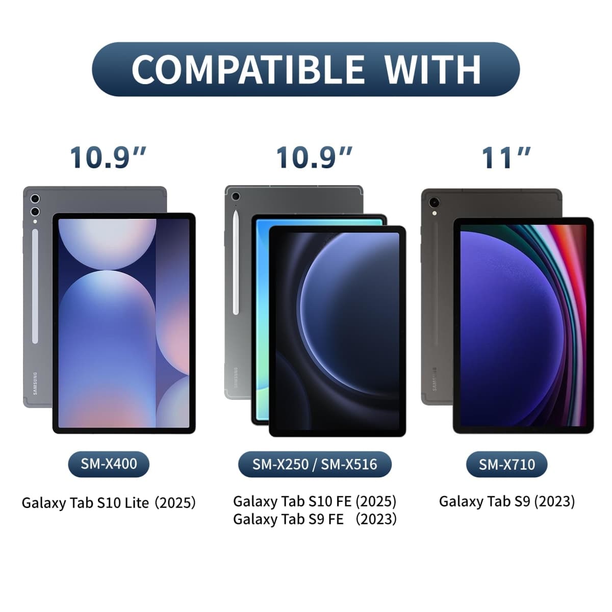 Juvraixo Privacy Screen Protector for Samsung Galaxy Tab S10fe /S10 Lite / S9 FE 10.9-Inch and S9 11-Inch with Easy Installation Frame, Tempered Glass Film, Case Friendly HD Clear thumbnail 2