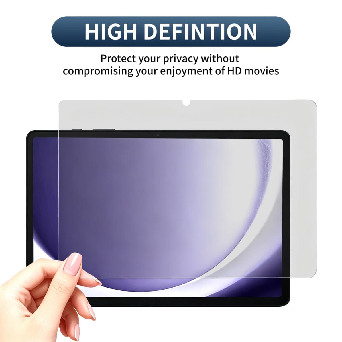 Juvraixo Privacy Screen Protector for Samsung Galaxy Tab S10fe /S10 Lite / S9 FE 10.9-Inch and S9 11-Inch with Easy Installation Frame, Tempered Glass Film, Case Friendly HD Clear thumbnail 4