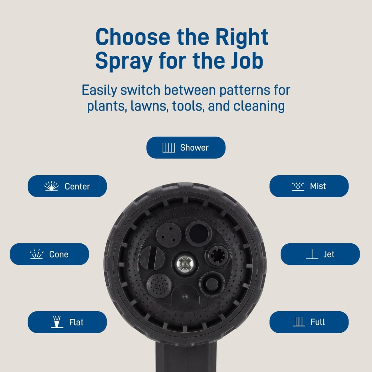 Orbit 58993 7-Pattern Watering Nozzle with Thumb Control, Black thumbnail 3