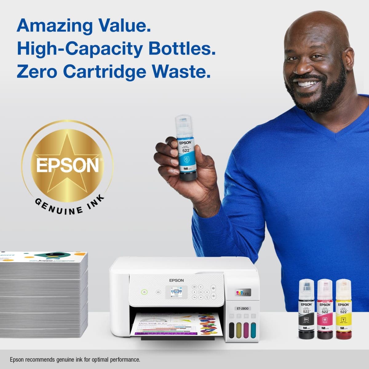 Epson 522 EcoTank Ink Ultra-High Capacity Bottle, Black (T522120-S) - Compatible with ET-2400, ET-2720, ET-2800, ET-2803, ET-2840, ET-4700, ET-4800, ET-4810 thumbnail 4