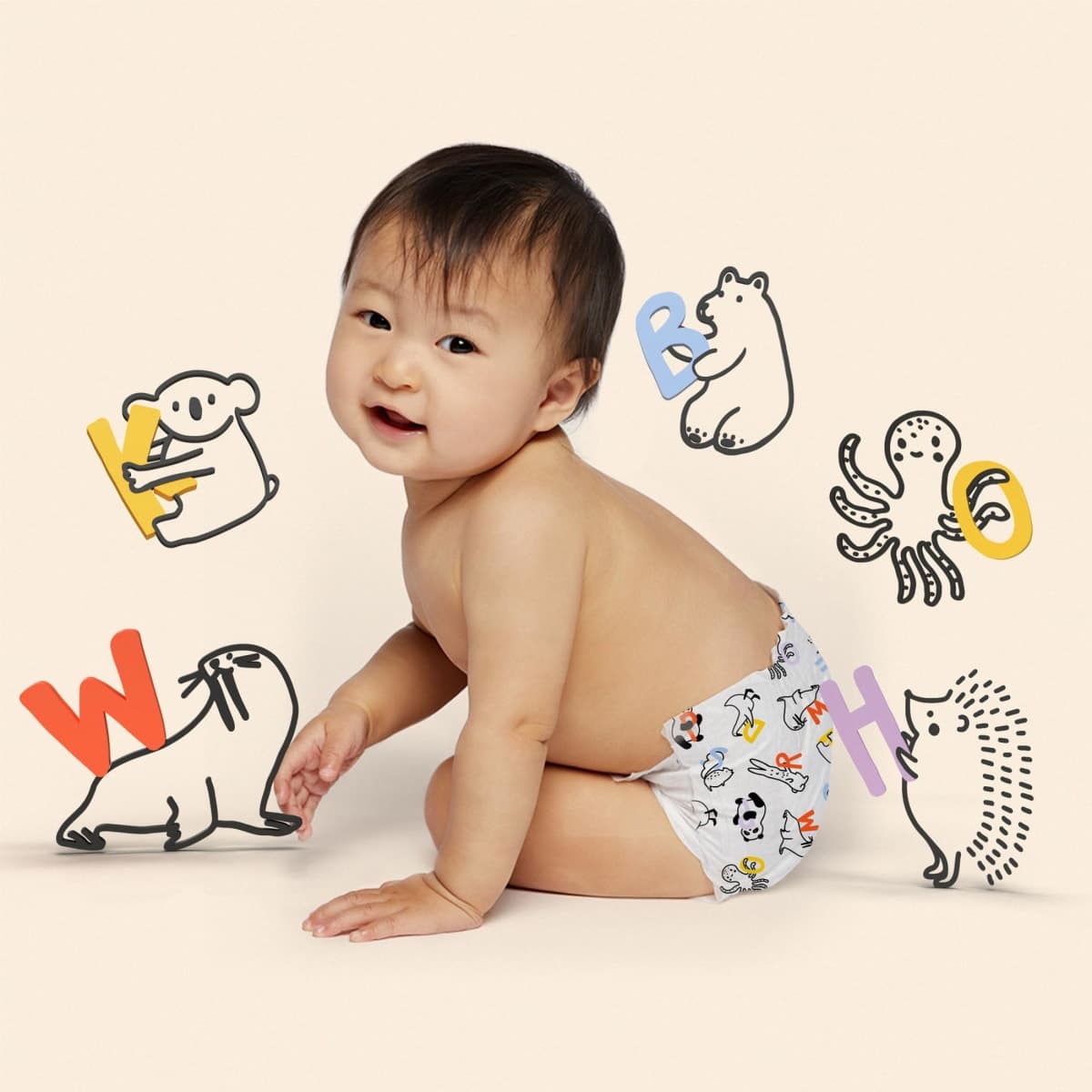 Hello Bello Premium Diapers Size 3, Capital Critters & Get in The Groove Designs, 66ct Club Box thumbnail 5