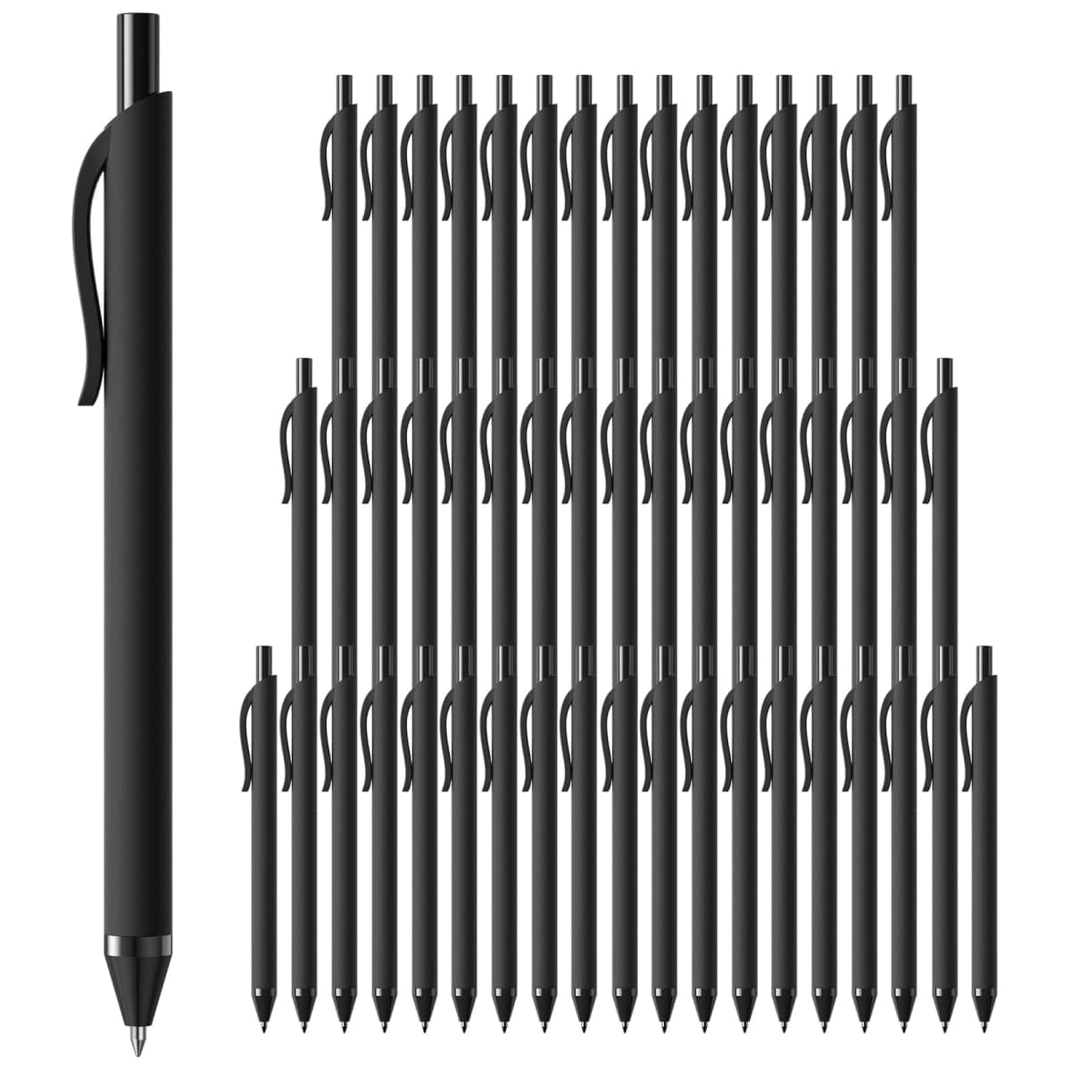 50 Pack Black Ink Pens - Bulk Pens, 1.0MM Medium Point Ballpoint Pens, Smooth Writing No Bleed Retractable Ball Point Pen (Black) — image 1