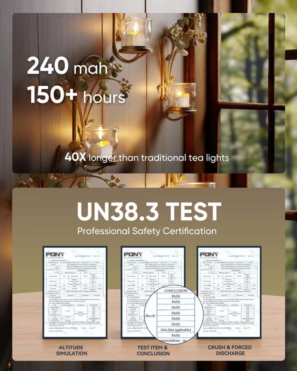 Homemory 12PCS Auto Timer Flameless Votive Candles, Flickering Battery Operated LED Tealight Candles, Realistic Electric Fake Tealight Candles for Wedding, Table, Outdoor(Battery Included) thumbnail 3