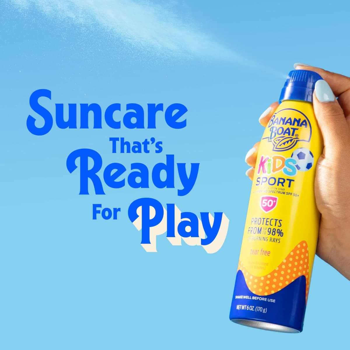 Banana Boat Kids Sport Sunscreen Spray SPF 50, 9.5oz, Childrens Sunscreen, Spray On Sunscreen SPF 50, Family Size Sunscreen, 9.5oz thumbnail 3