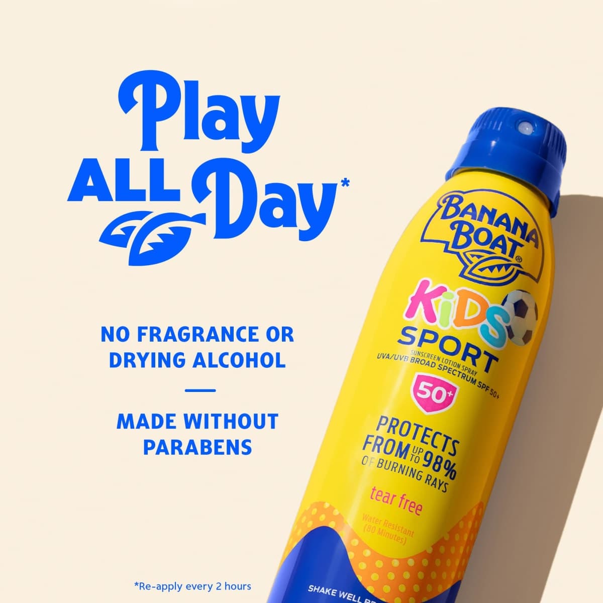 Banana Boat Kids Sport Sunscreen Spray SPF 50, 9.5oz, Childrens Sunscreen, Spray On Sunscreen SPF 50, Family Size Sunscreen, 9.5oz thumbnail 4