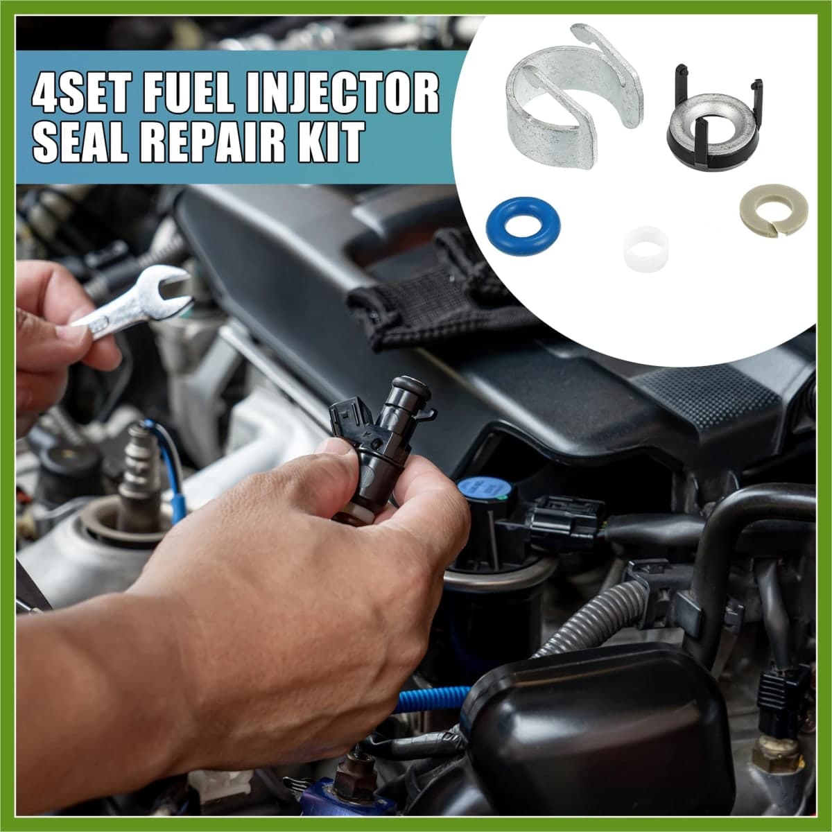 HOPESPANNER 4Set Fuel Injector Seal Repair O-Ring Kit 06H998907A 06J998907 06G998907 for VW Beetle Golf Passat Jetta Tiguan for Audi A3 A4 S4 A5 S5 A6 Q3 Q5 TT Replace Parts Vehicle Components thumbnail 3