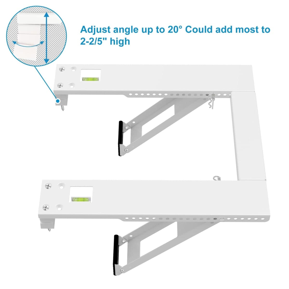 Qualward Air Conditioner Bracket Window AC Support Brackets - Heavy Duty with 2 Arms, Up to 180 lbs for 12000 to 24000 BTU AC Units thumbnail 2