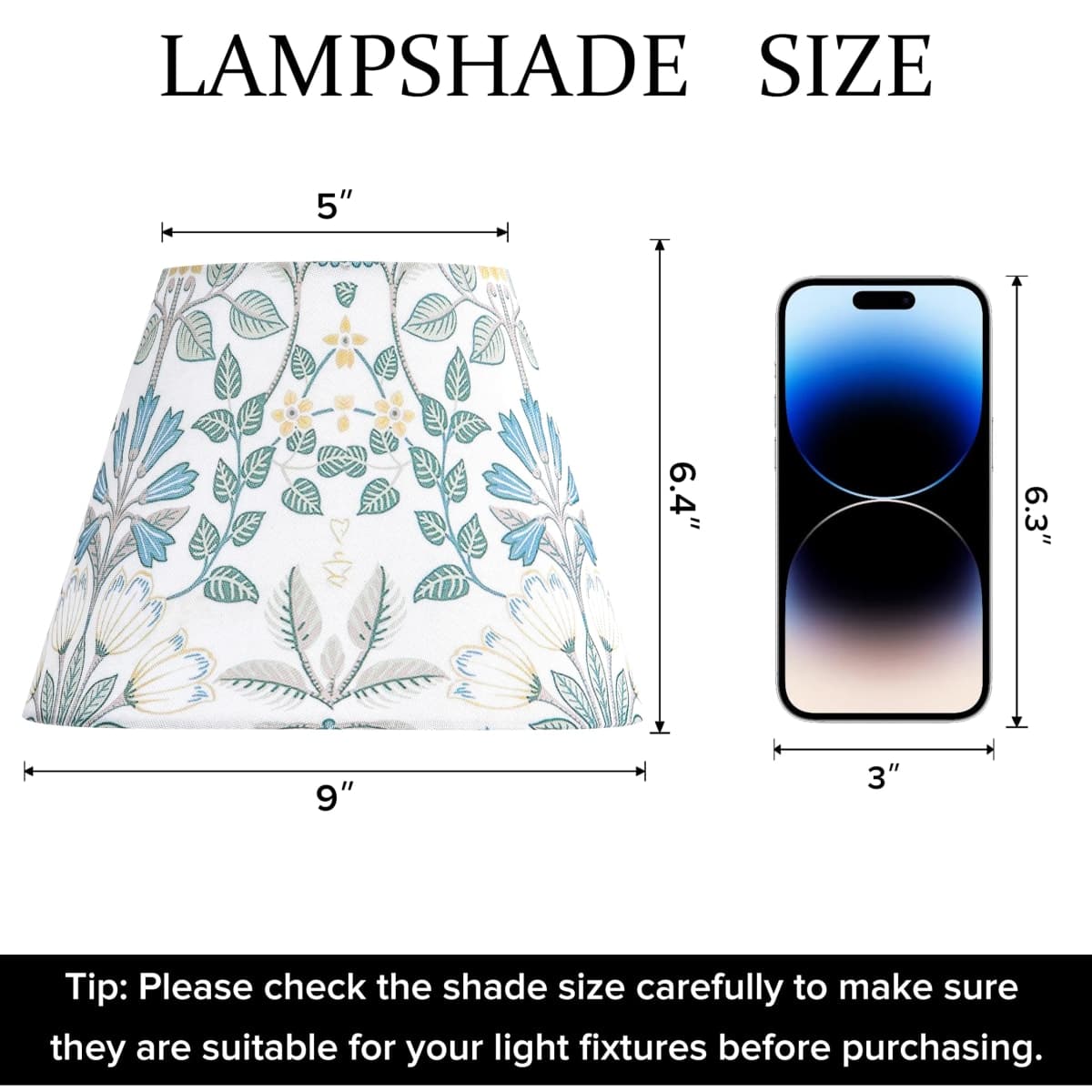 GO&SO Small Printed Floral Lamp Shades Set of 2,5"×9"×6.4" Art Decor Shade thumbnail 2