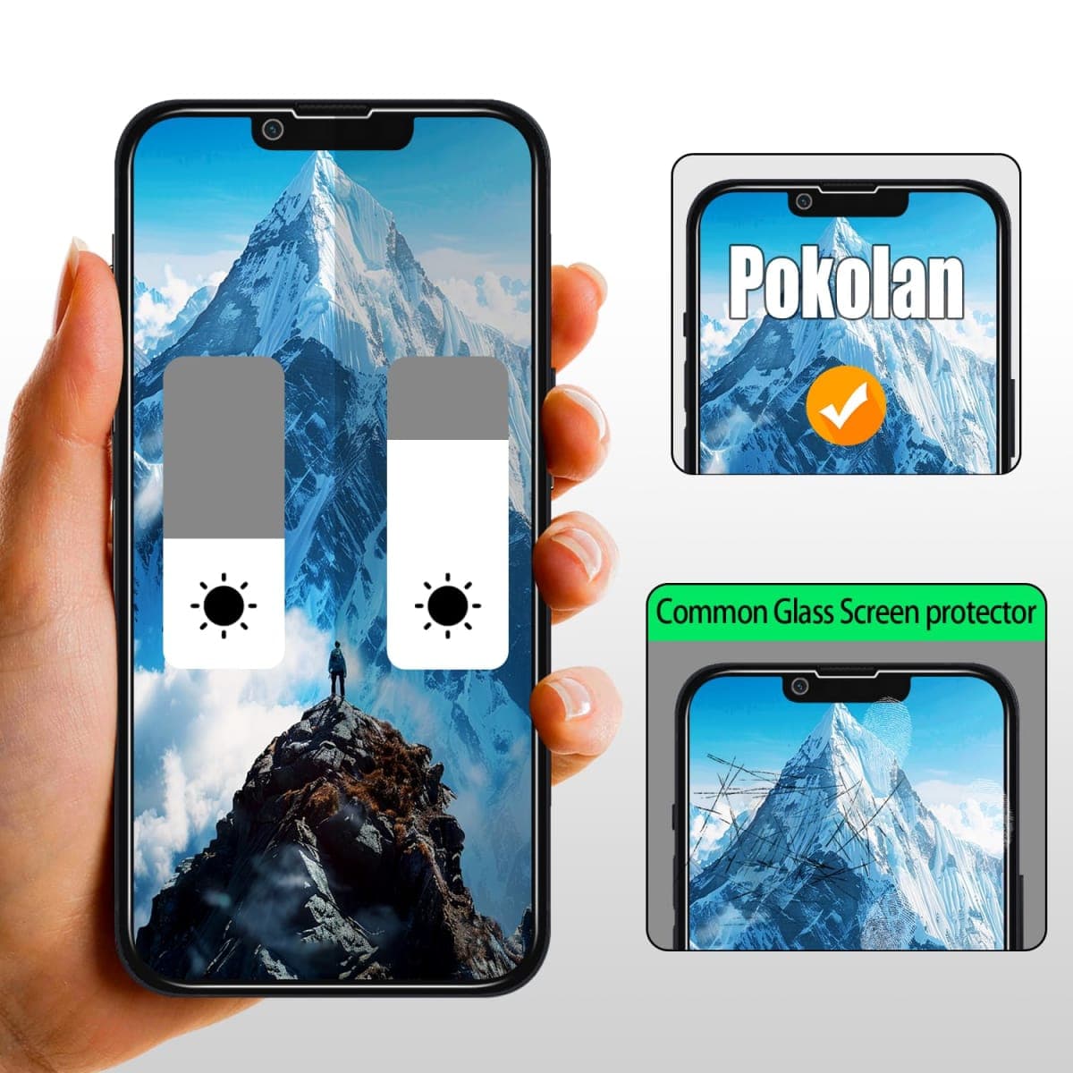 Pokolan [3-Pack Privacy Screen Protector for iPhone 14 Plus/iPhone 13 Pro Max, Anti Spy Tempered Glass Film, Full Coverage, Anti-Scratch, Bubble Free, Case Friendly thumbnail 4