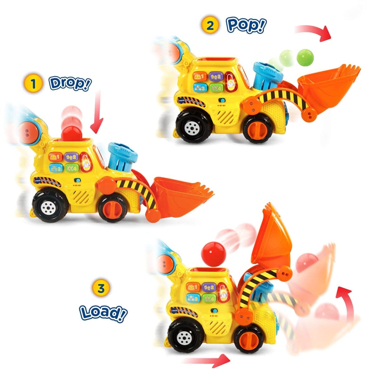 VTech Pop-a-Balls Push & Pop Bulldozer - English Version thumbnail 3