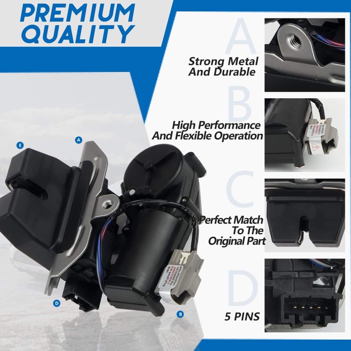 BHB Liftgate Lock Actuator Compatible with Ford Explorer Edge Escape Expedition Police Interceptor Lincoln MKX Navigator Nautilus 2015-2022 Rear Lift Gate Lock Motor Replace FA1Z7443150 DS7Z-7443150-B thumbnail 4