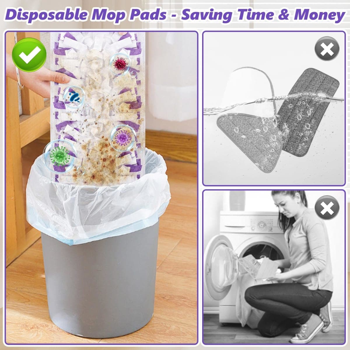 Disposable Mop Pads Refills for Swiffer Powermop: 20 Pcs Wet Dry Pad for Multi-Surface Floor Cleaning - Mopping Replacement for Tile Hardwood - Sweeping Cloths for Home Kichen thumbnail 3