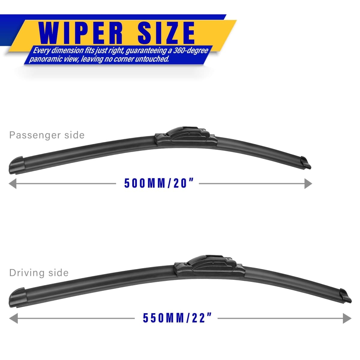 22" 20" Windshield Wiper Blades Replacement thumbnail 2