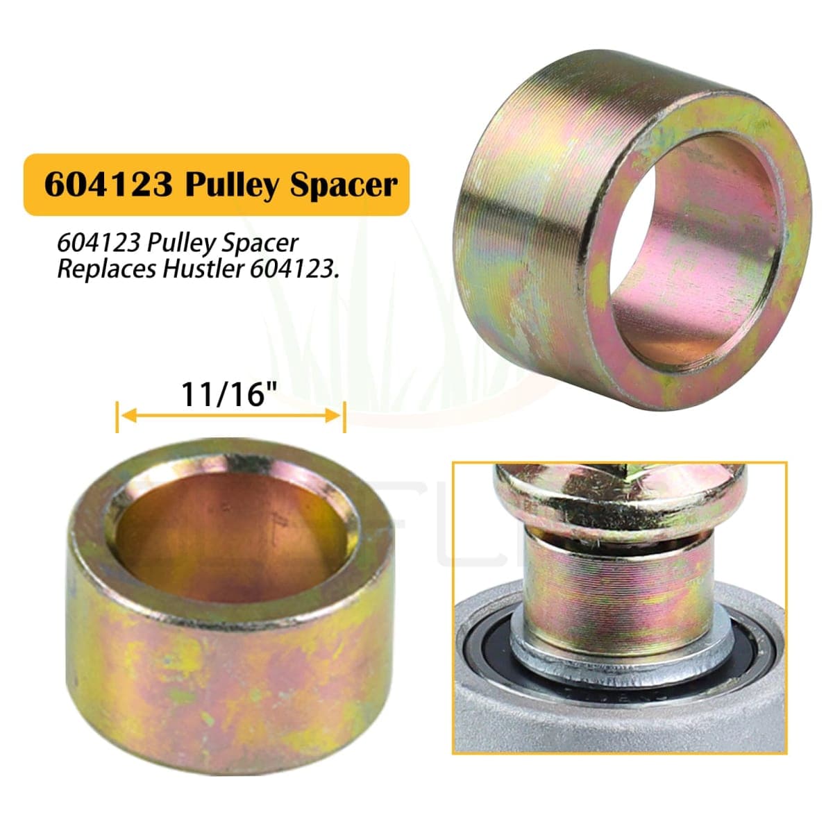 BOSFLAG 3 Pack 604214 Spindle Assembly with 603988 Pulley 791988 Belt Replaces Hustler 604214 Spindle for Hustler Mower, Hustler Raptor 52 inch Spindles, 52 Hustler Raptor Spindle, Hustler 52 Spindle thumbnail 5