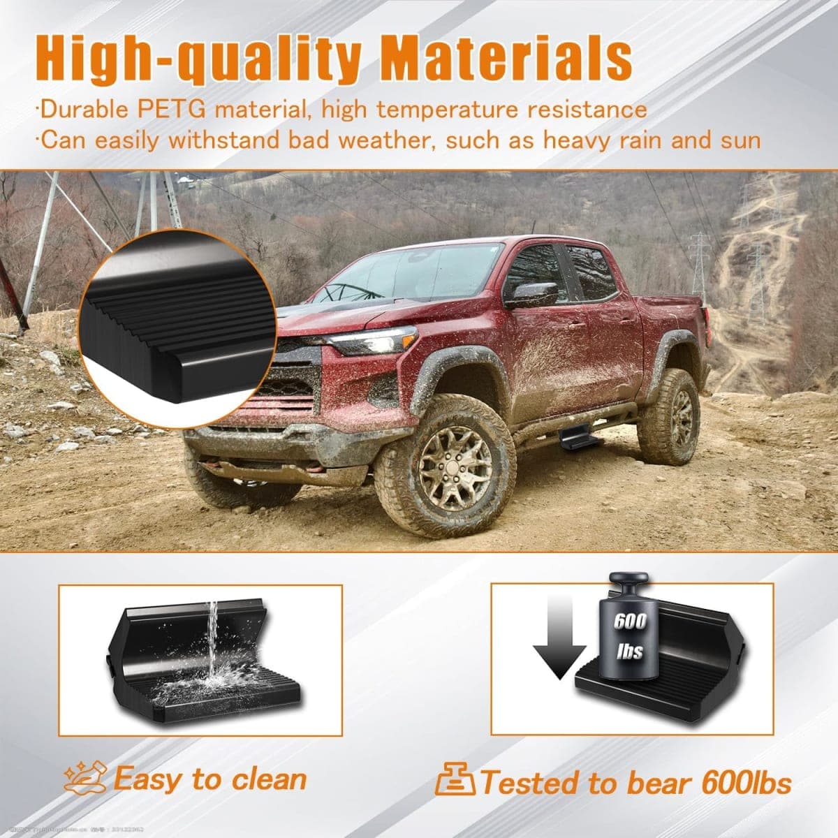 Upgraded 2Pcs Snap-On Side Steps Compatible with Colorado ZR2 Gen3 (2023-2025) / Canyon AT4X Rock Sliders, No Tools Required thumbnail 5