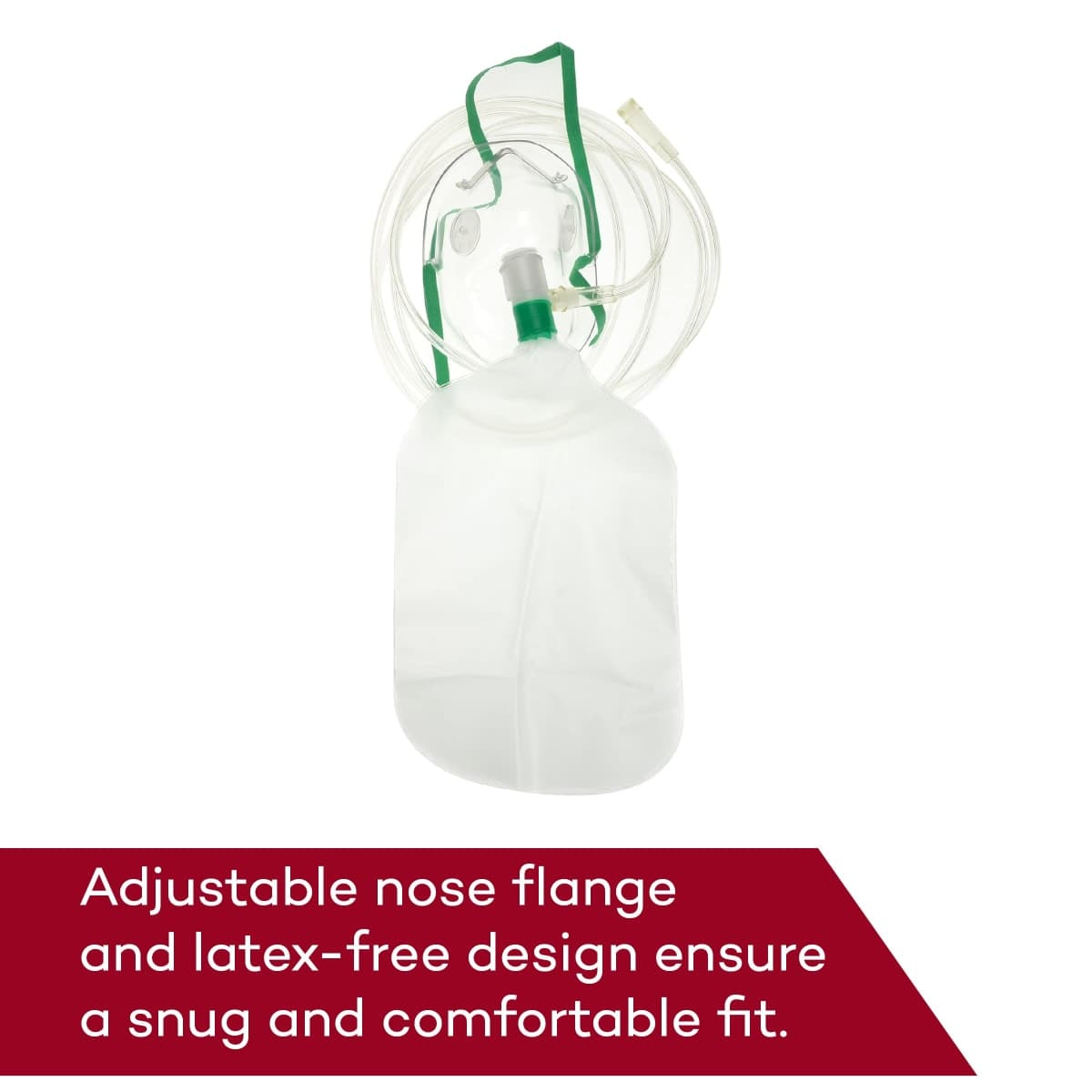 Dealmed Non-Rebreather Oxygen Mask, Adult Size – Clear Medical Oxygen Face Mask with Adjustable Nose Clip, for Hospitals, EMTs, First Aid Kits, and Clinical Use (5 Pack) thumbnail 3