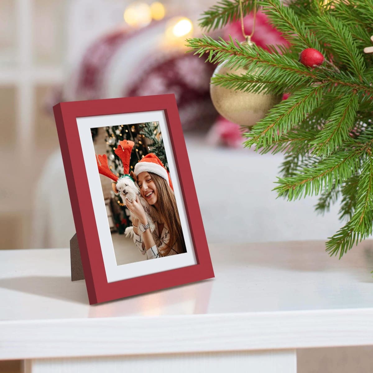 upsimples 7x9 Picture Frame, Display Pictures 5x7 with Mat or 7x9 Without, Wall Hanging Photo Frame, Black, 1 Pack thumbnail 2