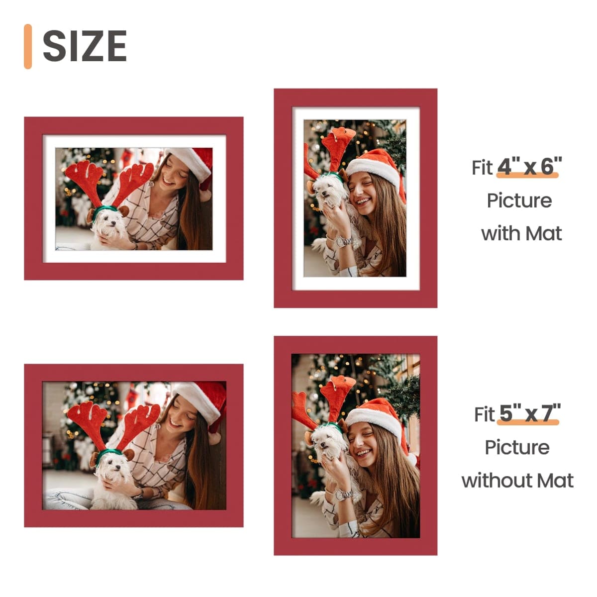 upsimples 7x9 Picture Frame, Display Pictures 5x7 with Mat or 7x9 Without, Wall Hanging Photo Frame, Black, 1 Pack thumbnail 3