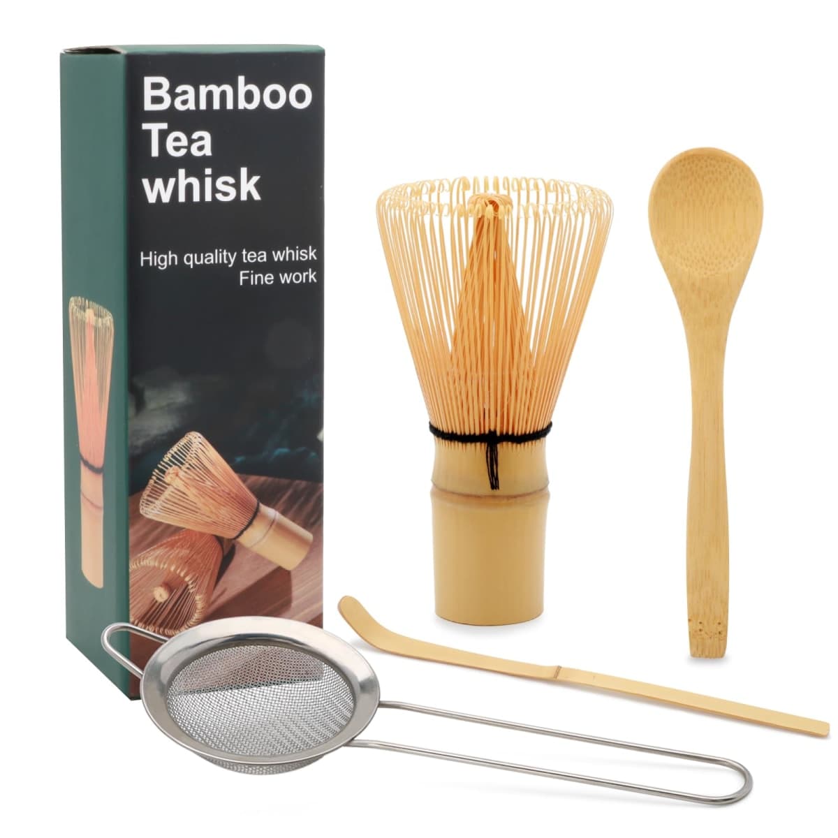 Maredash Bamboo Matcha Whisk Set, Natural, 1 Inch, Chasen Matcha Stirrer — image 1