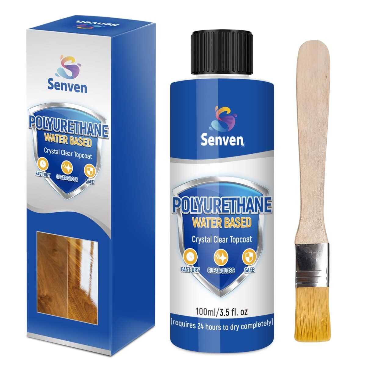Polyurethane Wood Finish Water Based Polyurethane Clear Gloss Wood Protection Polyurethanes Waterproof Coating, Fast Dry Polyurethanes Sealant Easy Clean Up 100ml — image 1