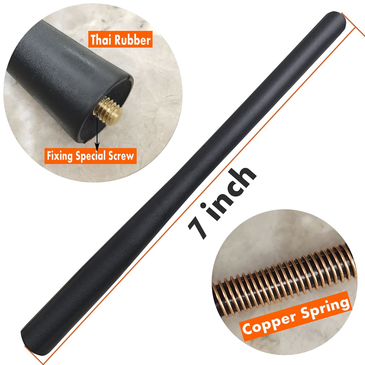 Rubber Antenna for Toyota Prius (2001-2015), Prius V (2012-2017), Prius C (2012-2015 2017-2019) Radio Premium Reception - 7 Inch Car Wash Proof, Internal Copper Coil Antenna Mast Replacement thumbnail 2