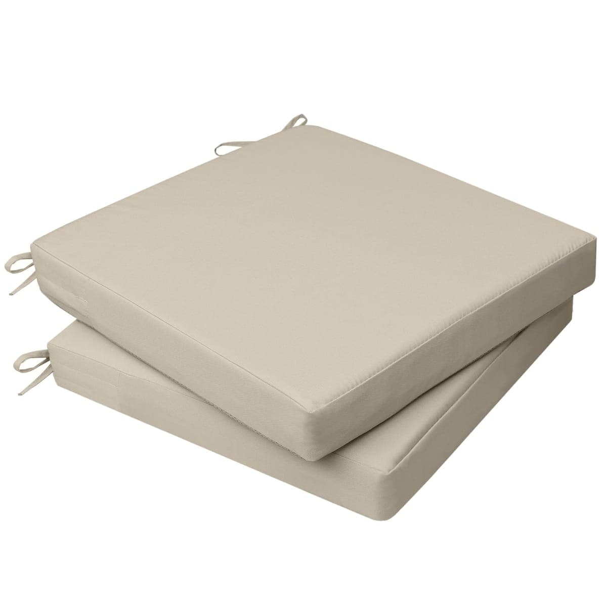 AAAAAcessories Outdoor Seat Cushions for Chairs, Waterproof, Fade-Resistant, 20" x 18" x 3", Patio Furniture Replacement Cushions, Set of 2, Beige — image 1