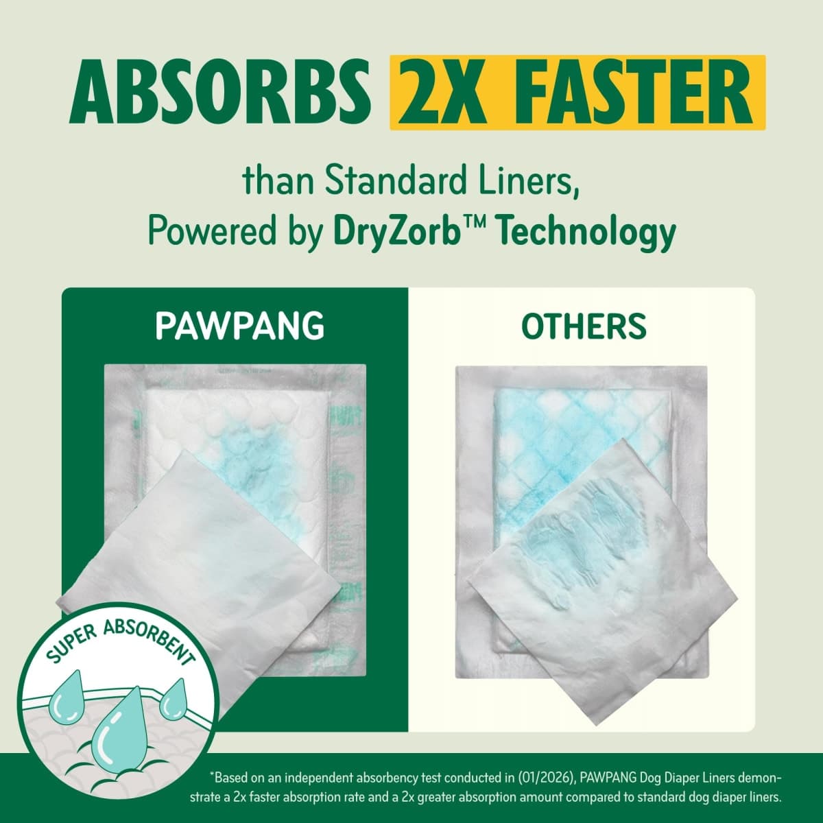 PAWPANG Dog Diaper Liners, Booster Pads for Male & Female Dogs, 100ct, L thumbnail 4