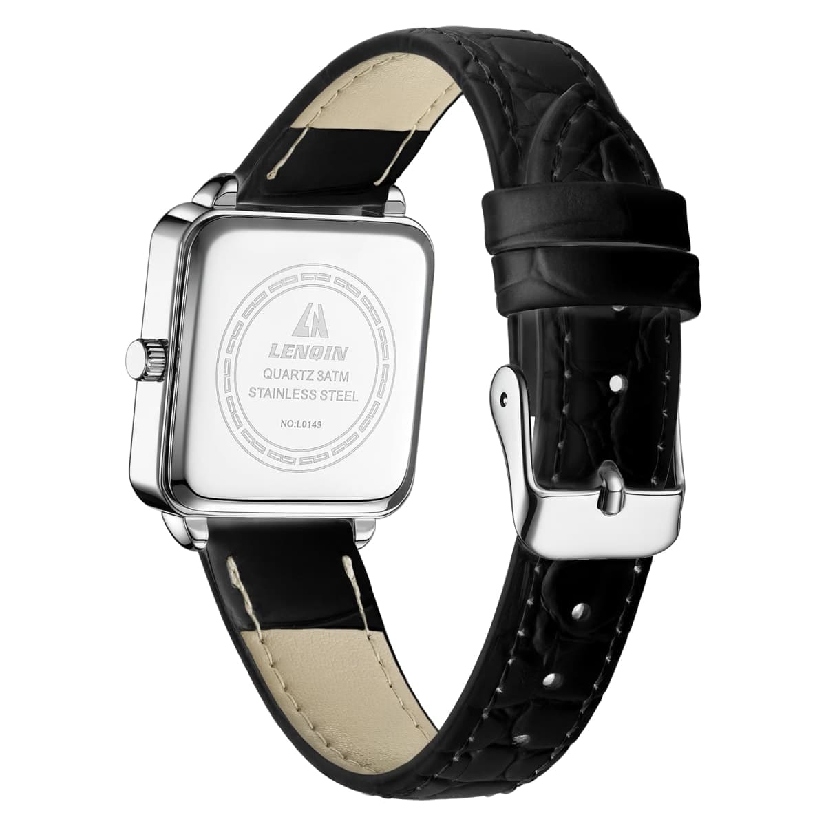 LN LENQIN Womens Watches Ladies Quartz Analog Watches 30m Waterproof Ladies Watch Womens Fashion Watch with Time-Date Function/Microfiber Straps (Black-Silver-White) thumbnail 2
