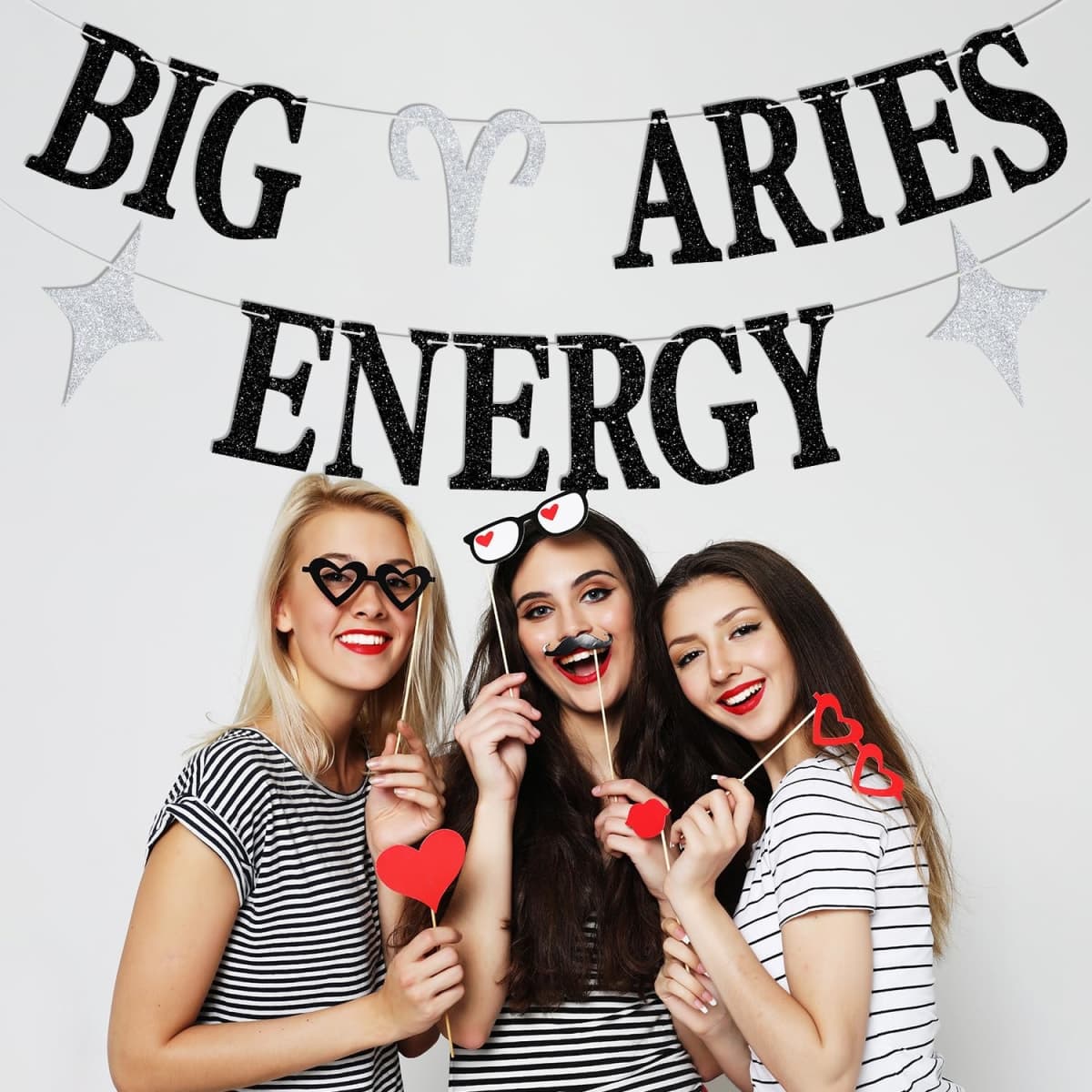 Big Aries Energy Banner, Aries Baddie, Aries Birthday Bunting Sign, 12 Constellation Zodiac Birthday Party Decorations thumbnail 3
