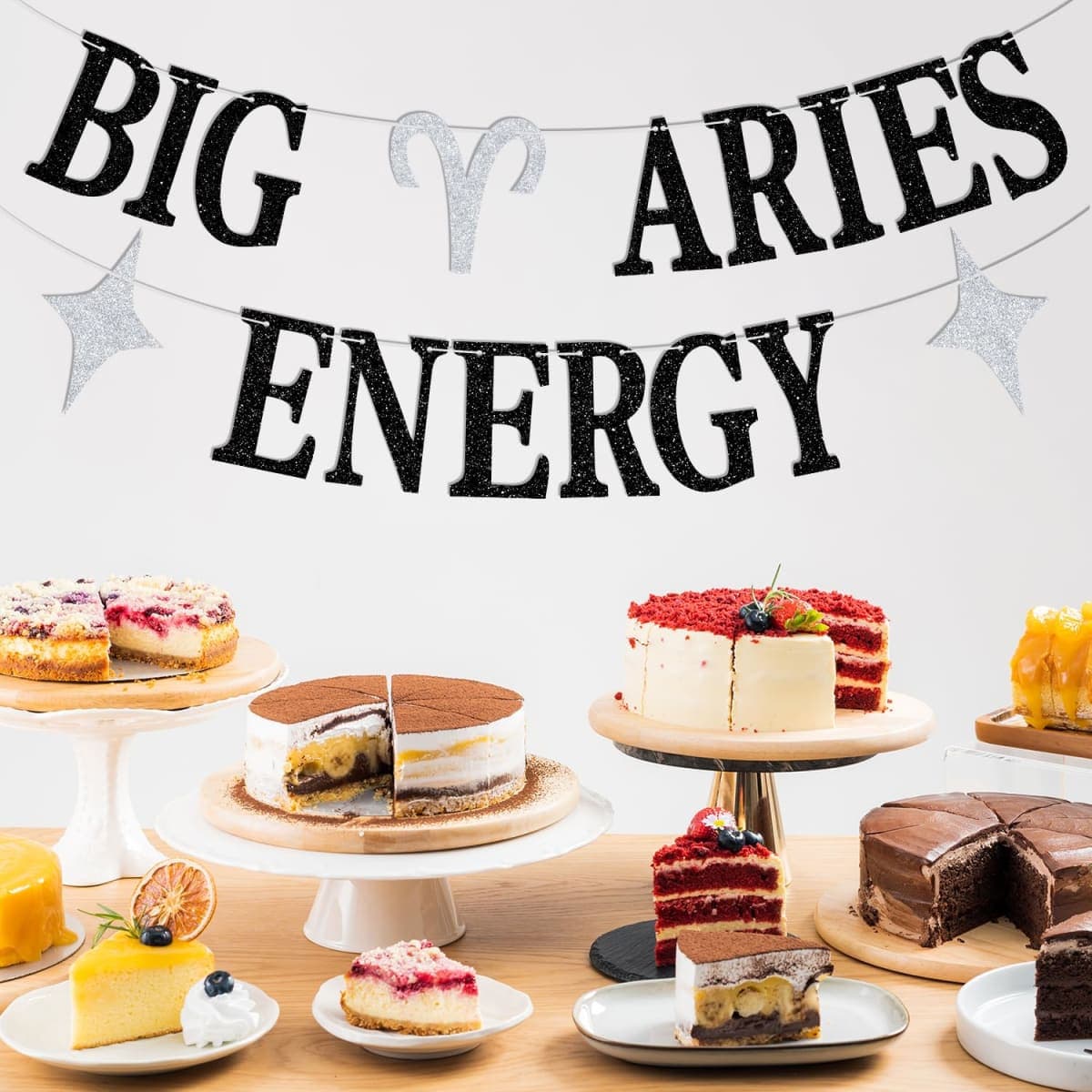 Big Aries Energy Banner, Aries Baddie, Aries Birthday Bunting Sign, 12 Constellation Zodiac Birthday Party Decorations thumbnail 4