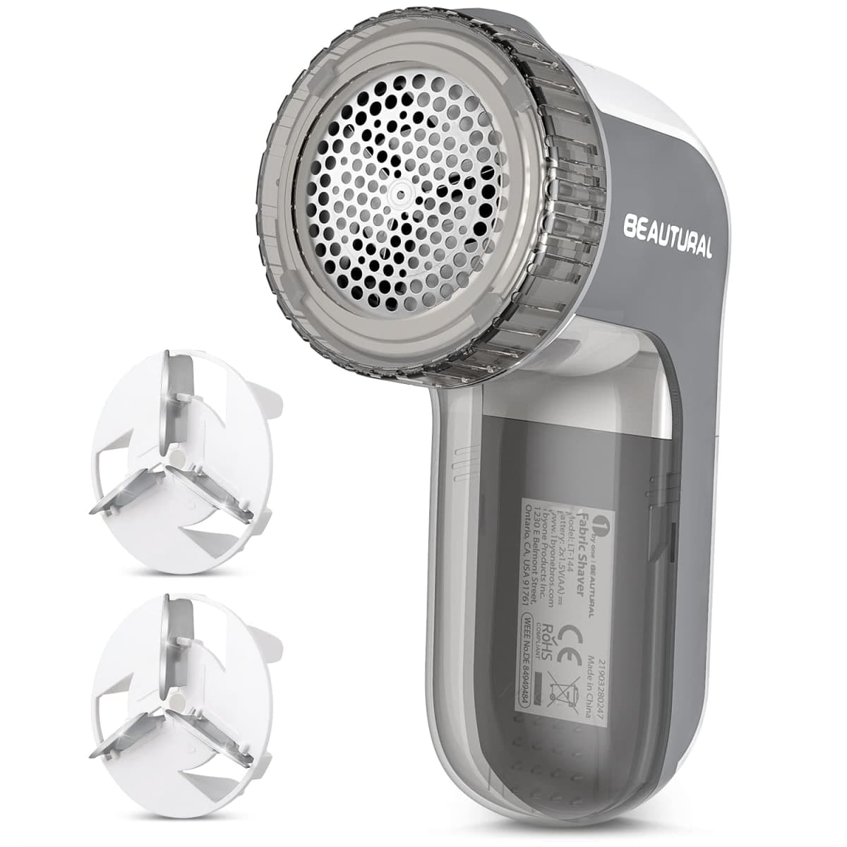 BEAUTURAL Fabric Shaver and Lint Remover, Sweater Defuzzer with 2-Speeds, 2 Replaceable Stainless Steel Blades, Battery Operated, Remove Clothes Fuzz, Lint Balls, Pills, Bobbles — image 1
