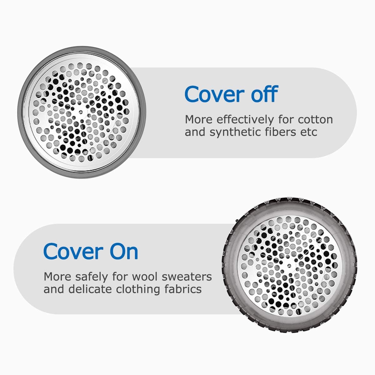 BEAUTURAL Fabric Shaver and Lint Remover, Sweater Defuzzer with 2-Speeds, 2 Replaceable Stainless Steel Blades, Battery Operated, Remove Clothes Fuzz, Lint Balls, Pills, Bobbles thumbnail 2