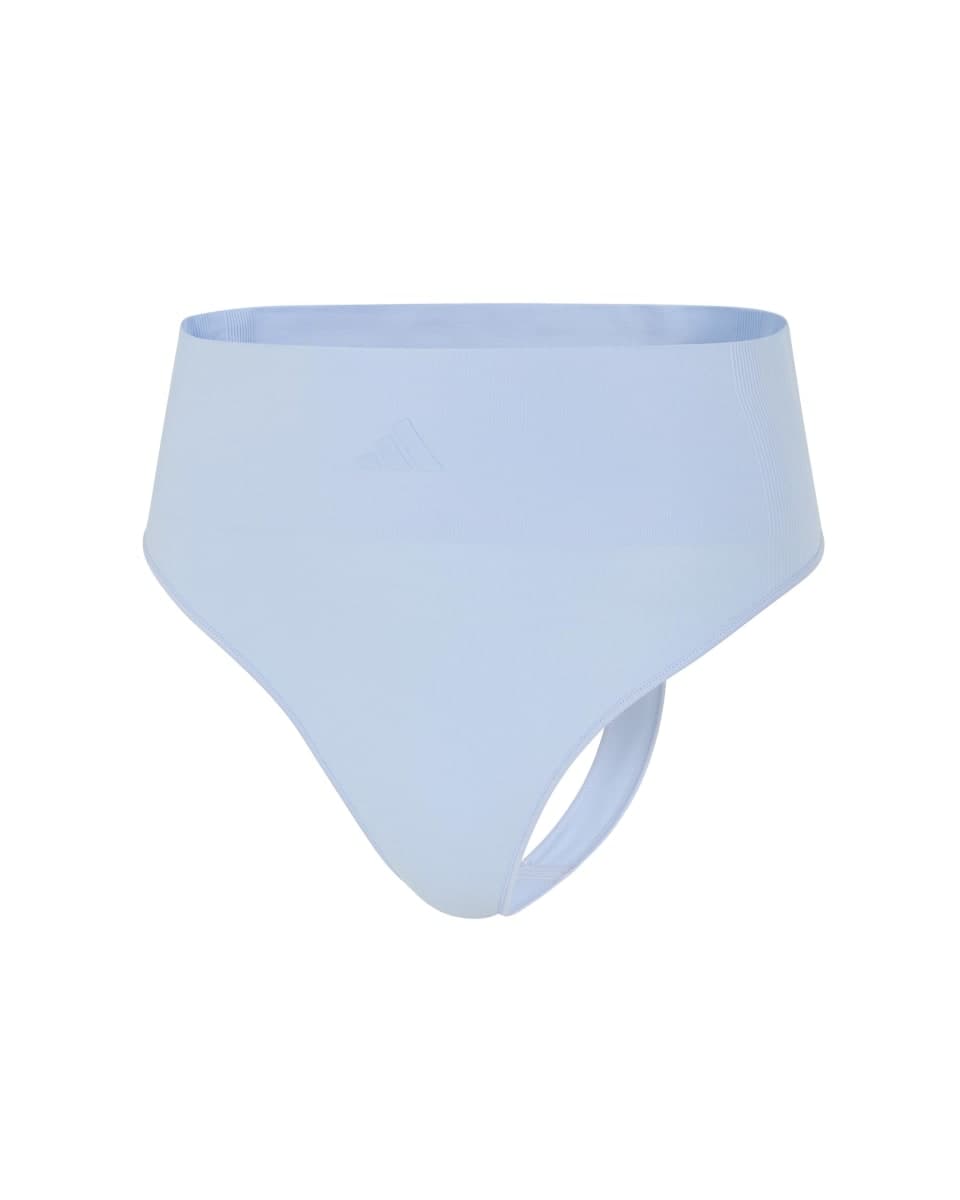 adidas Women's Active Seamless Micro Stretch High Waist Thong Underwear, Glow Blue, Medium thumbnail 3