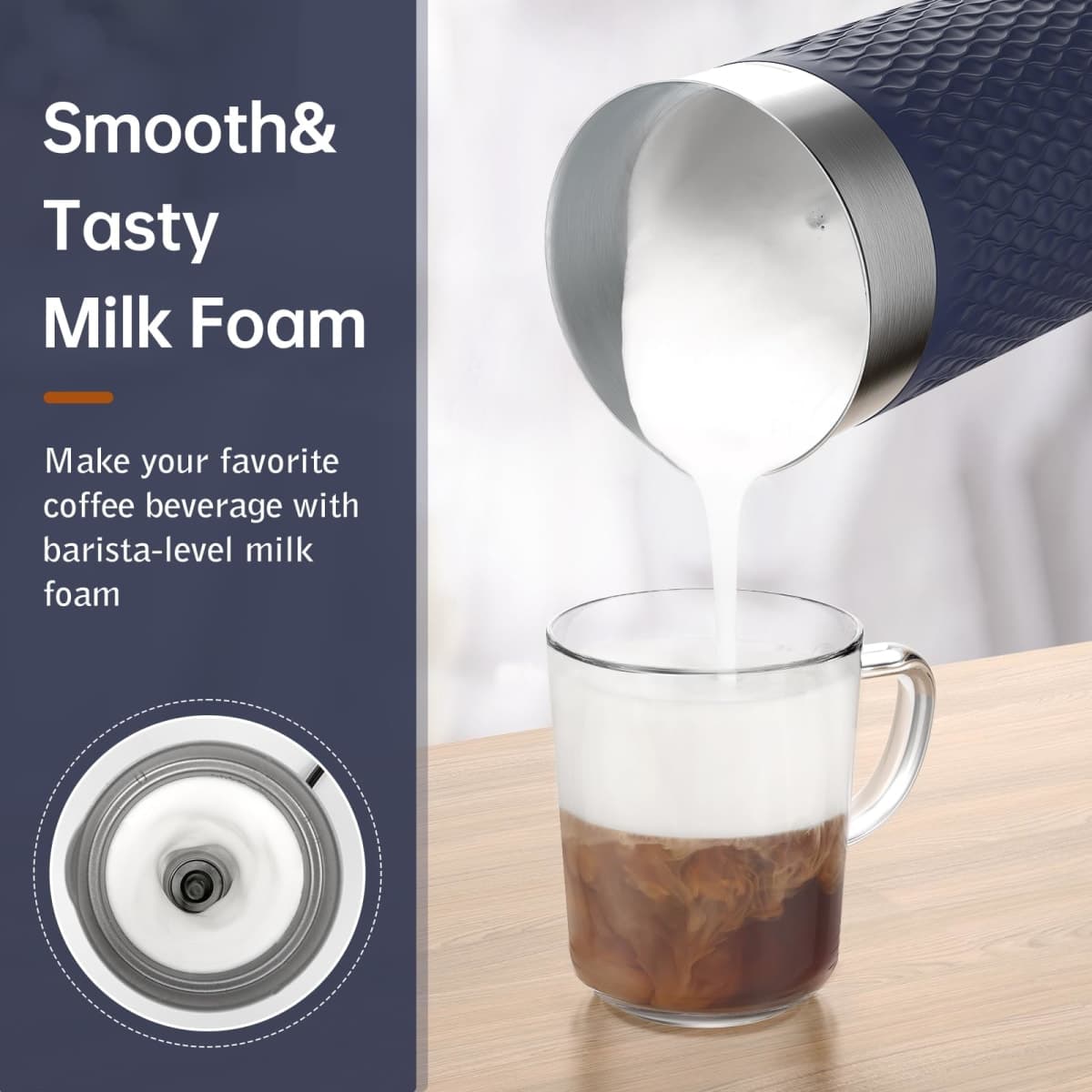 SIMPLETASTE Milk Frother, 4-in-1 Electric Milk Steamer, Automatic Warm and Cold Foam Maker and Milk Warmer for Latte, Cappuccinos, Macchiato thumbnail 2
