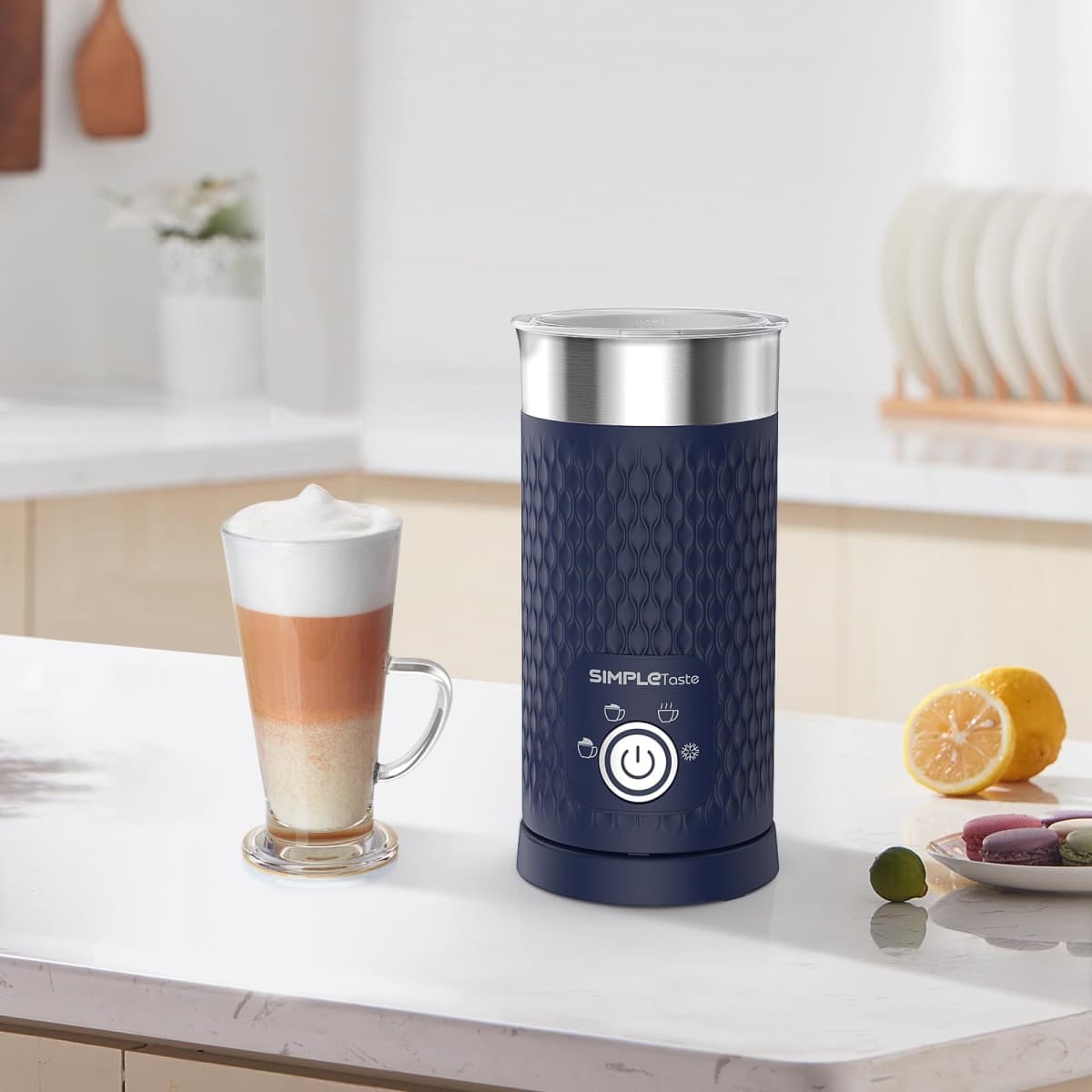 SIMPLETASTE Milk Frother, 4-in-1 Electric Milk Steamer, Automatic Warm and Cold Foam Maker and Milk Warmer for Latte, Cappuccinos, Macchiato thumbnail 5