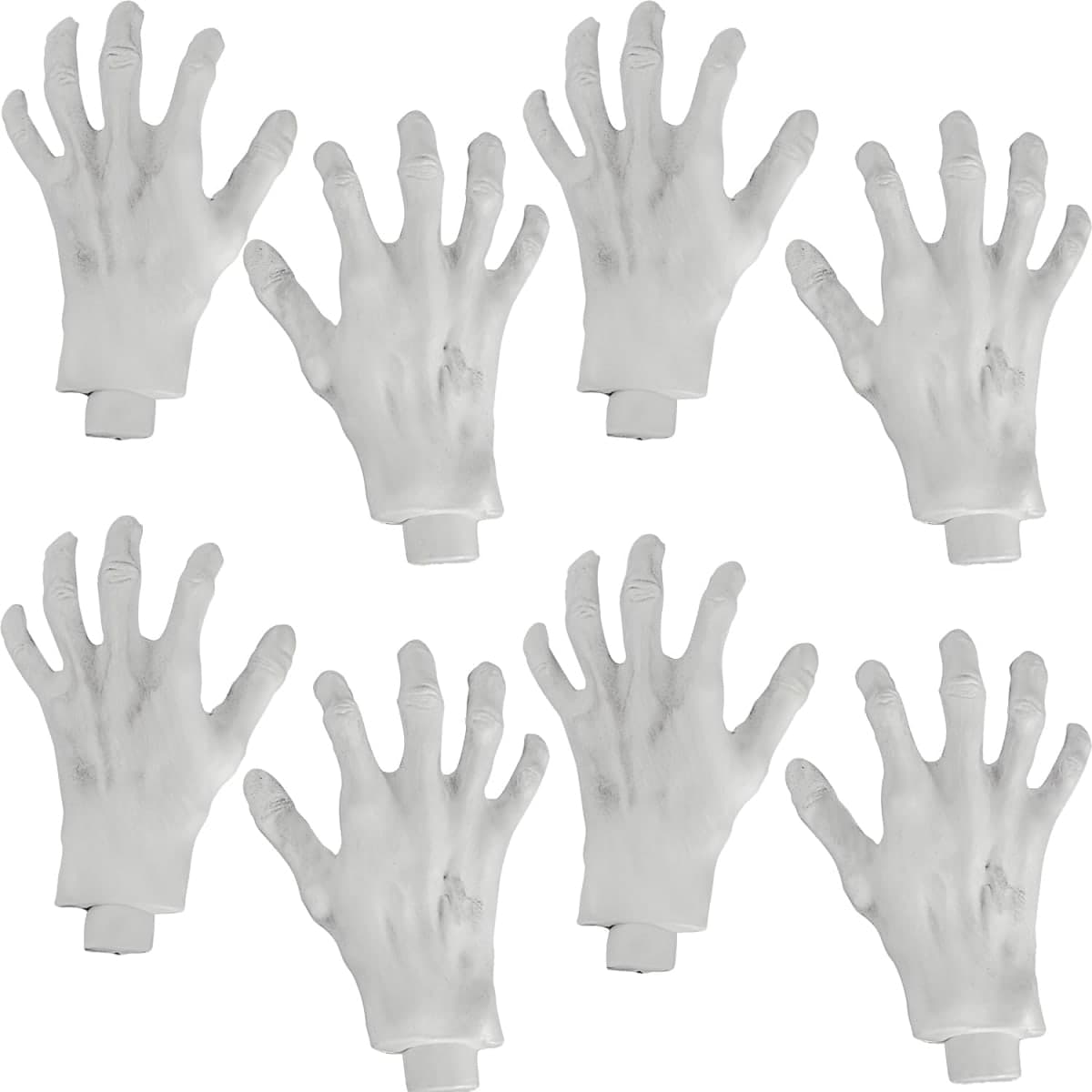 XONOR Halloween Skeleton Hands - Realistic Life Size Severed Fake Plastic Hands for Halloween Props Decoration, (4Pairs) — image 1