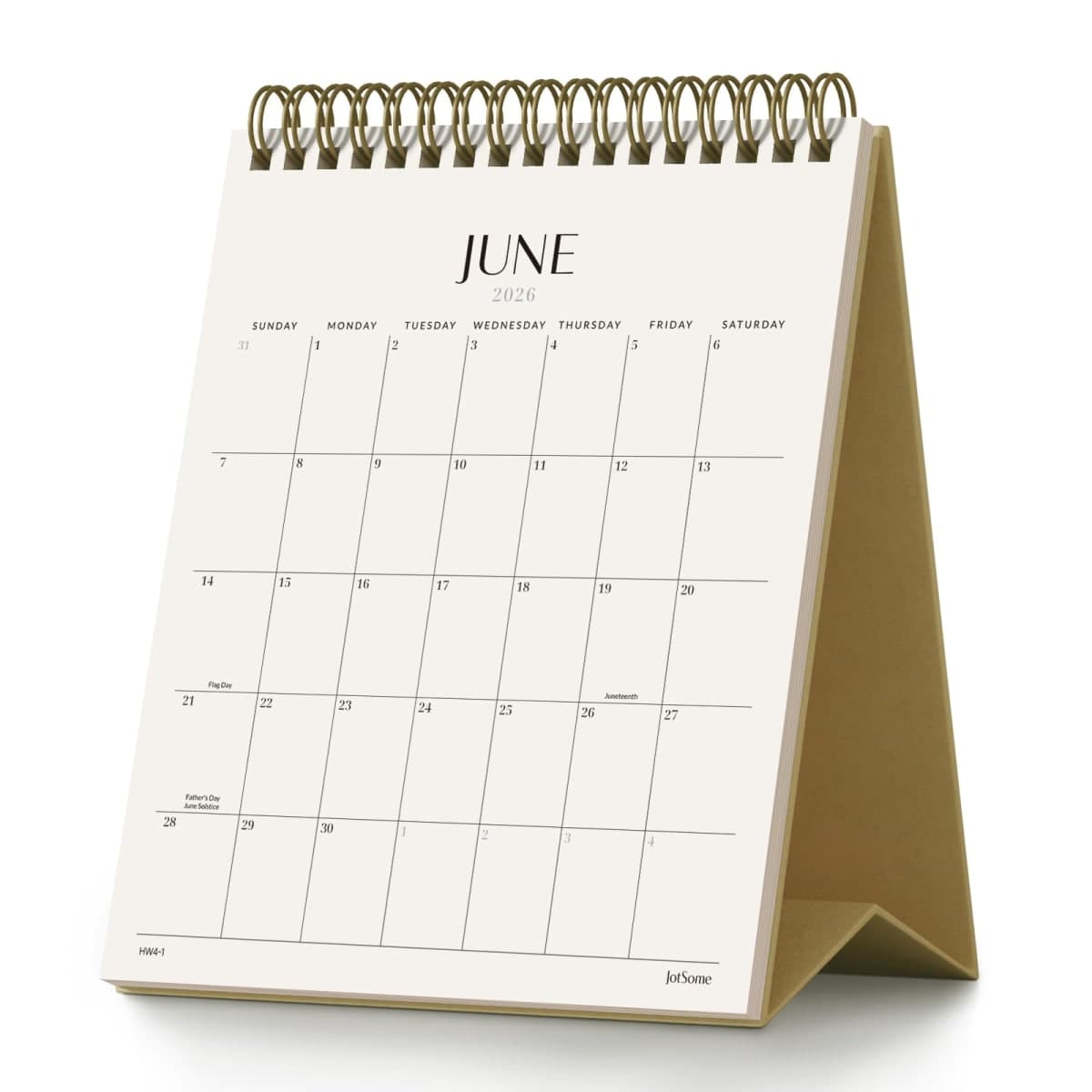Jotsome Desk Calendar 2026-2027, Small Standing Flip Desktop Calendar From Now to June 2027 for Home and Office, Easy Organizing (Yellow) — image 1