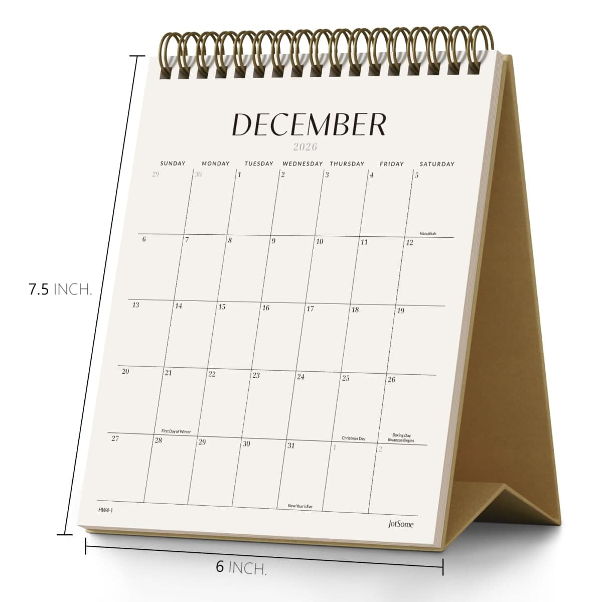 Jotsome Desk Calendar 2026-2027, Small Standing Flip Desktop Calendar From Now to June 2027 for Home and Office, Easy Organizing (Yellow) thumbnail 2