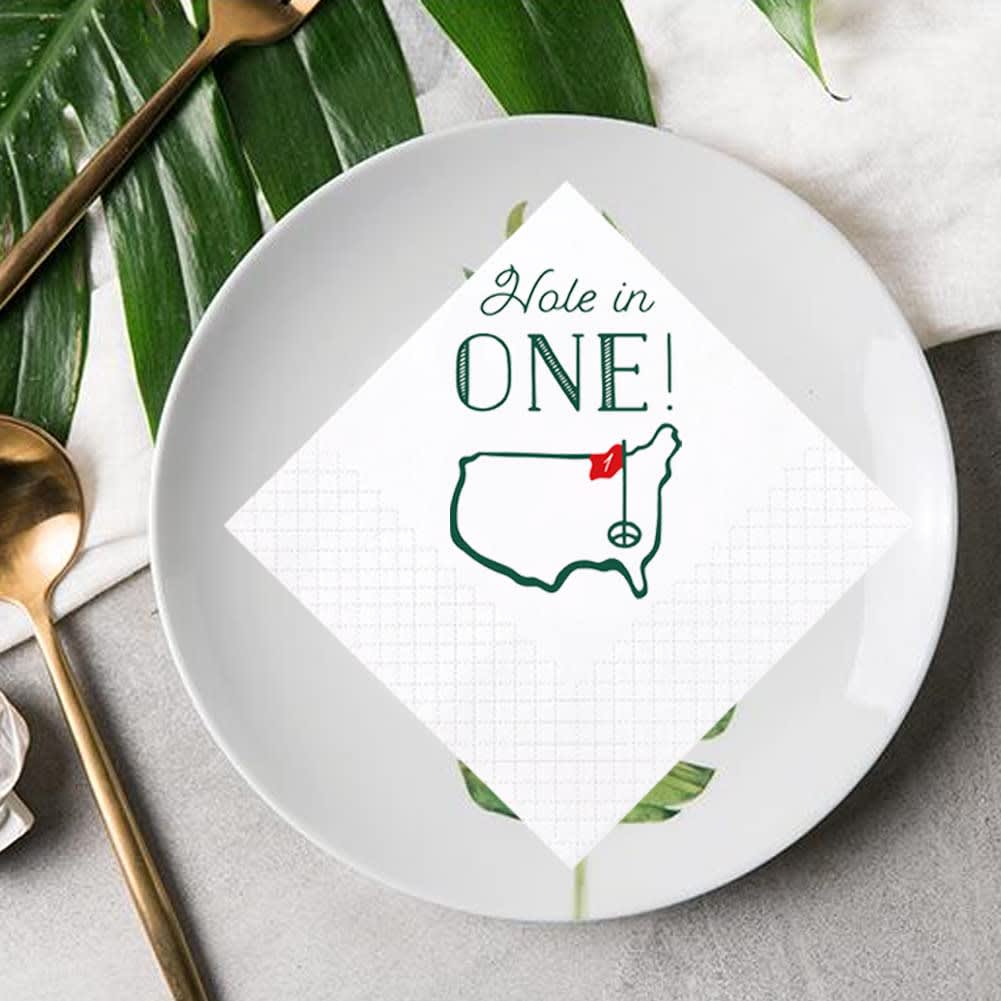 Geloar Golf Cocktail Napkins, 100 Pack Hole in One First Birthday Golf Themed Paper Disposable Cocktail Beverage Napkins for Baby 1st Hole In One Birthday Decorations 2-Ply, 5x5 Inches (Hole in One) thumbnail 4
