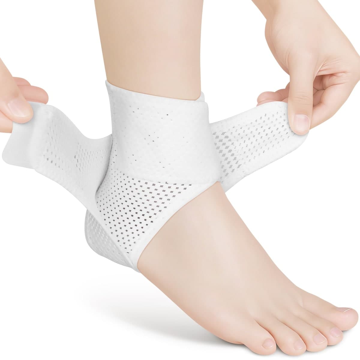 Windblazer Breathable Ankle Braces for Men & Women, Adjustable Youth Ankle Brace for Sport, White Ankle Brace for Running, Basketball, White, 1Pcs — image 1