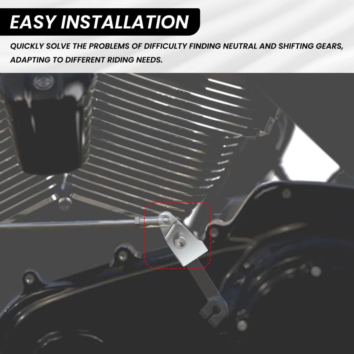 Motorcycle EZ Shift Neutral Gear Assist Compatible with 2000-2017 Harley Touring Twin Cam Road Glide, Road King, Street Glide, Electra Glide, Dyna and Softail Easy Auxiliary Bracket Mount (Silver) thumbnail 4