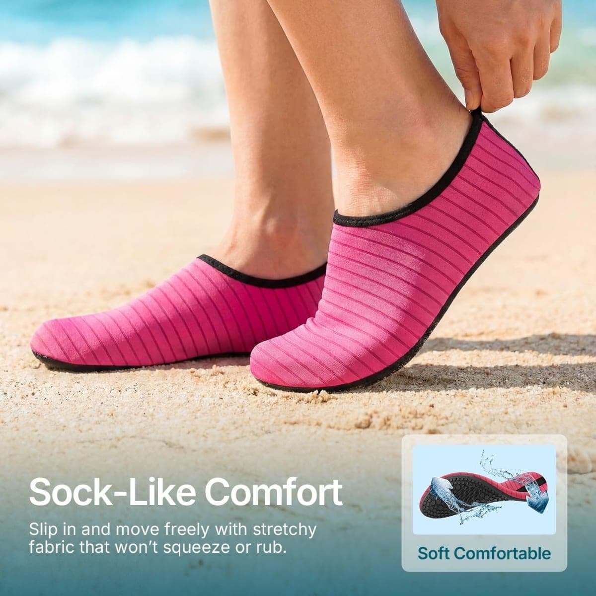 ATHMILE Water Shoes Womens and Mens Quick-Dry Aqua Socks Barefoot for Outdoor Beach Swim Surf Yoga Exercise thumbnail 4