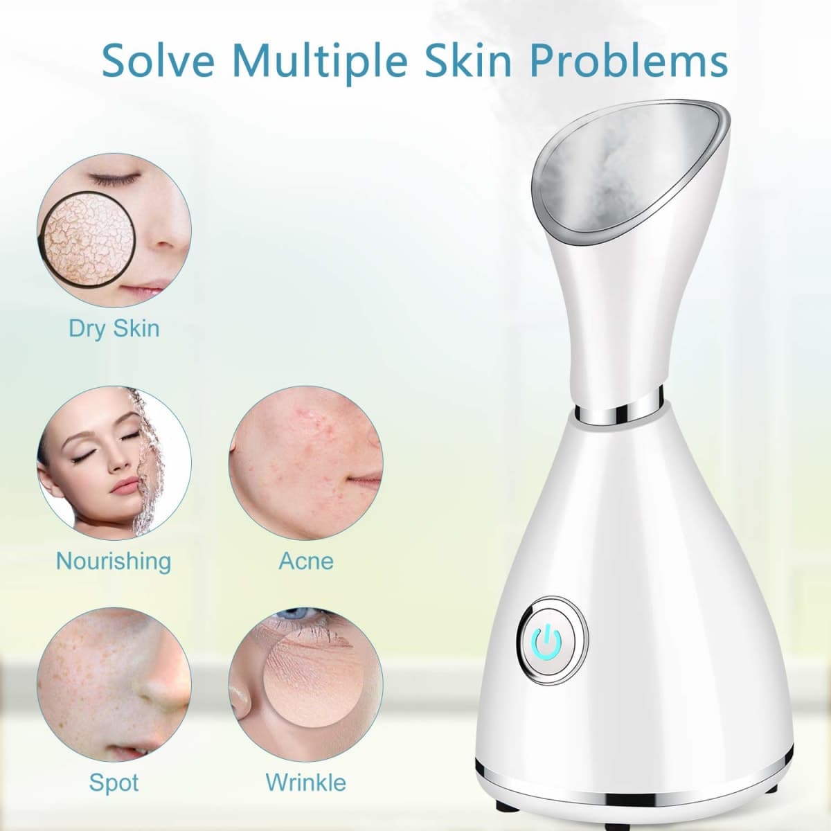 Totexil Facial Steamer for Facial Deep Cleaning, Moisturize, Unclog Pores, Face Spa, Nano Ionic Humidifier, Home Facial Warm Mist Face Steamer with Blackhead Removal Kit, Brush, Hair Band thumbnail 4