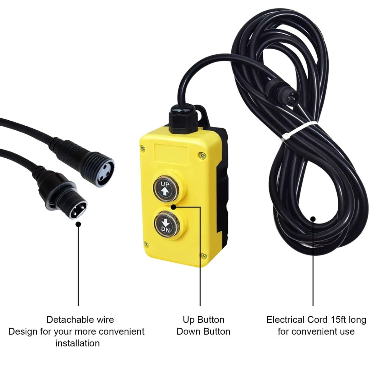 3 Wire Dump Trailer Remote Control Switch for 12V DC Single Acting Hydraulic Pump Power Supply Unit Dump Trailer Fit for Lift Unloading thumbnail 4