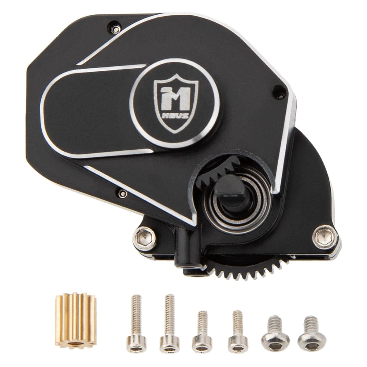 MEUS Racing SCX24 Brushed Transmission Aluminum Complete Gearbox for 1/24 Axial SCX24 RC Crawler (Black) — image 1